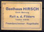 Etiquette Allumette Gasthaus Hirsch (Htel Cerf) Etiquettes Allumettes