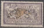 1900 122 oblitr 2f violet et jaune Type Merson Perfor SG perfo renverse