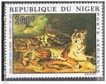 NIGER PA N 216 de 1973 neuf ** TTB "tigre jouant avec sa mre de Delacroix"