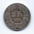 Monnaie Suisse, Confdration, 2 Francs 1875 Berne (Argent), KM 21 