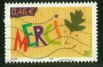 France 2003 - YT 3540 - oblitr - timbre de message "merci"
