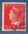 Pays-Bas N333 Wilhelmine 7c1/2 rouge oblitr