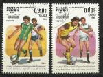 Kampuchea 1989; Y&T n 857 & 58, 2 & 3r Foot; Mondial Italie90