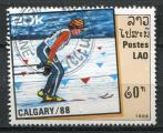 Timbre LAOS Rpublique 1988  Obl  N 840  Y&T  JO de Calgary