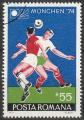 Timbre oblitr n 2848(Yvert) Roumanie 1974 - Coupe du Monde de football Munich