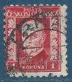 Tchcoslovaquie N219 Prsident Masaryk 1k rouge oblitr