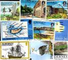 Alderney lot de 100 timbres diffrents oblitrs