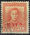 Nouvelle Zlande 1947 Oblitr Used King George VI Roi Orange 2 penny SU