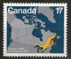 **  CANADA    17 c  1981  YT-769  " Le Canada en 1867 "  (o)  **
