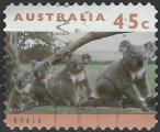 AUSTRALIE - 1994 - Yt n 1371 - Ob - Koalas ; famille ; adhsif