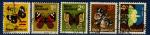 Nouvelle Zlande - oblitr - 5 timbres de papillons
