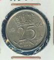 Pice Monnaie Pays Bas  25 Cents 1966  pices / monnaies