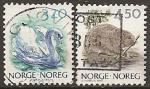 norvege - n 997/998  la paire oblitere - 1990