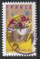 France 2007; Y&T n 4084; lettre 20g timbre de messages, bote avec fleurs