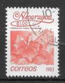 NICARAGUA - 1983 - Yt n 1252 - Ob - Fleurs : hibiscus rosa-sinensis