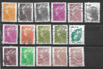 France oblitéré YT Beaujard lot de 16 timbres différents
