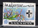Malaysia - Sarawak / 1965 / Armoiries - Fleurs / YT n 217, oblitr
