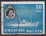 singapour - n° 39  obliteré - 1955