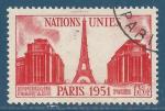 N°911 Session des Nations-Unies - Tour Eiffel -  Palais de Chaillot 18F oblitéré