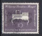 timbre  Allemagne RFA 1956.- Mozart. YT 105 Scott 739  - clavecin