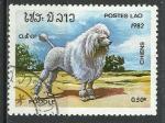 Laos 1982; Y&T n 424; 0.50c, faune, chien, grand caniche