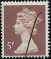 Royaume Uni 1988 Reine Elizabeth II Srie Machin 5 Penny rouge terne brun SU