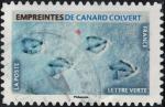 France 2021 rond Empreintes d'animaux Empreintes de canard colvert Y&T 1959 SU