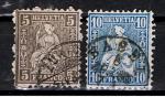 Suisse / 1862 / Srie courante / YT n 35 & 36, oblitrs