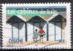 France 2003; Y&T n 3559, 0,50  les cabines de bain, portrait rgions
