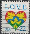 Etats Unis 1987 Oblitr Used Coeur Stylis Love Amour SU