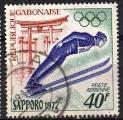 Gabon 1972; Y&T n PA 122; 40f, J.O. de Sapporo, saut  skis