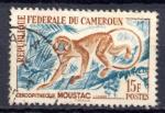 Timbre  Rpublique Fdrale du Cameroun  1962 - 64   Obl   N 349  Y&T   Singes