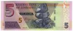 **   ZIMBABWE     5  dollars   2019   p-102a    UNC   **