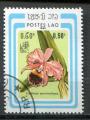 Timbre LAOS Rpublique 1985  Obl   N 643  Y&T Fleur Orchide