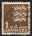 Danemark/Denmark 1946 - Armoiries: 3 lions, 1 Kr - YT 304 