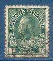 Canada N93 George V 1c vert oblitr (non dentel en bas)