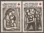 france - n 1323/1324  la paire oblitere - 1961