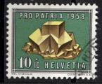Suisse 1958; Y&T n 607, 10c + 10, minraux, Pro Patria