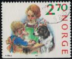 Norvge 1987 Oblitr Prparatifs de Nol Enfants et leur chien Y&T NO 941 SU