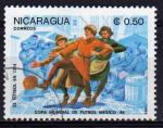 NICARAGUA  N 1357 Y&T o 1985 coupe du Monde Mexico Football  travers les ages 