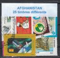 Afghanistan lot de 25 timbres oblitrs diffrents