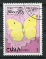 Timbre de CUBA 1993  Obl  N 3334  Y&T  Papillon