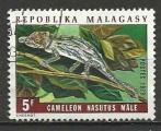 Madagascar 1973; Y&T n 524; 5 F faune, reptile, camlon