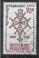 1985 FRANCE 2380 oblitr, cachet rond, huguenots