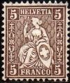 SUISSE - 1862 - Y&T 35 - Helvetia "assise" Neuf sans gomme