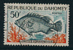 Rp. du Dahomey 1965 - Y&T 228 - oblitr - poisson triple queue