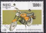 KAMPUCHEA "les motos"  n 534 de 1985 oblitr 