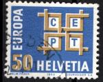 Suisse 1963; Y&T n 716; 50c, Europa, bleu & ocre