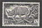 French Equatorial Africa - Scott 167 mh  rhinoceros / rhinocros