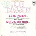 SP 45 RPM (7")  Joe Dassin  "  L't indien  "